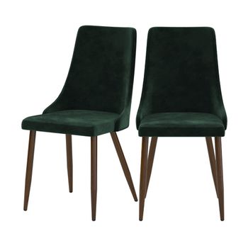 Set de 2 sillas de terciopelo verde