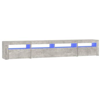 Mueble De Tv Con Luces Led Gris Hormigón 240x35x40 Cm Vidaxl