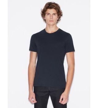 A|X Armani Exchange para hombre. 8NZT74ZJA5Z1510 Camiseta casual marino oscuro (XL), Algodón, Manga corta