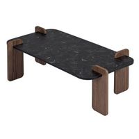 mesa baja de madera renard - 120 x 60 x 35 cm - negra