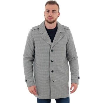 Jack & Jones Abrigo 12152575 JPRDAVE CHECK TRENCHCOAT DARK SLATE para hombre