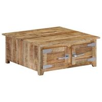 mesa de centro de madera maciza de mango 70x70x30cm vidaxl
