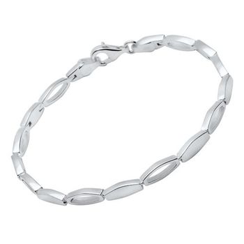 Pulsera moderna plata 925 brillo mate
