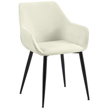 Silla De Comedor Vessa Tela Crema 63x52x82 Cm Clp