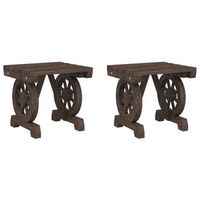 2 piezas taburetes de jardin  otomana de jardin  reposapies de jardin madera maciza de abeto