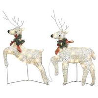 renos de navidad 2 unidades 40 led dorado vidaxl