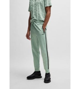 BOSS para hombre. 50537373 Pantalón de chándal relaxed fit con círculos tejidos en jacquard verde (XS), Casual, Poliéster