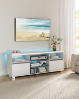 mueble tv de 160 cm con luces led de color blanco