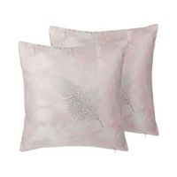 conjunto de cojines decorativos con plumas rosa 45 x 45 cm motivo delicado decoracion glamour silene