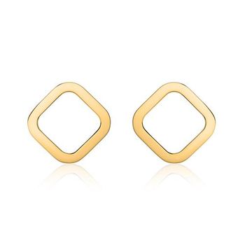 Pendientes cuadrados para mujer en oro de 14 quilates