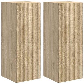Mueble De Tv Montado En La Pared 2 Uds | Mueble De Salón | Gabinete De Tv Sonoma 30 X 31 X 80 Cm