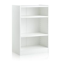 costway estanteria libreria de 3 niveles con estantes ajustables y dispositivo antivuelco para sala de estar y dormitorio 50 x 30 x 75 cm blanco