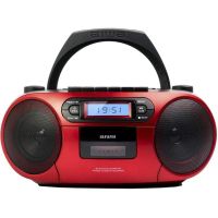 radio cd aiwa bbtc-550rd 6w rms bluetooth cassette usb aux rojo negro