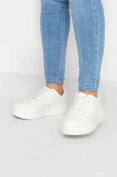 Limited Collection Deportivas Blancas Con Plataforma En Ancho Especial
