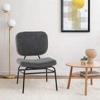 silla de acento tapizada silla de lectura sherpa acolchado de esponja almohadillas ajustables y marco de metal para salon dormitorio gris