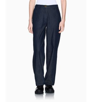 A|X Armani Exchange para mujer. XW002257AF21337MB001 Pantalón de tela chambray marino (M), Casual, Algodón