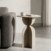 mesa de centro de metal color crema cm o 45x58