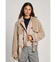 pepe jeans para mujer pl402500 gabardina fiona beige l casual algodon