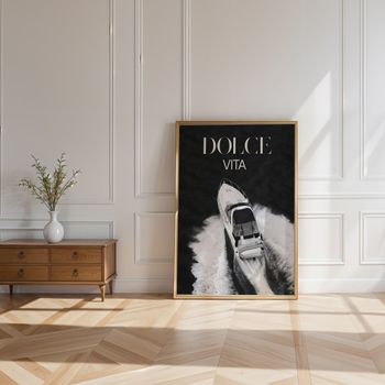 Cuadro dolce vita, marco premium chapado en roble, 30x40 cm