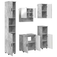 juego de muebles de bano 5 uds gris concreto 61 x 35 x 64 cm vidaxl