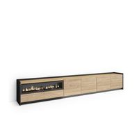 mueble tv juzcar-02 con chimenea y luces led regulables