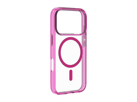 funda movil - cellularline iconic mag para iphone 17 pro ultrarresistente magsafe rosa y transparente