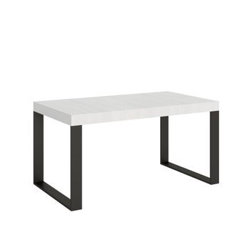Mesa Extensible 90x160/264 Cm Tecno Premium Estructura Fresno Blanco Antracita
