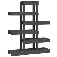 soporte para plantas madera maciza pino gris 85x25x1095 cm vidaxl