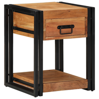 mesita de noche  mesilla de noche  cabinete de noche madera maciza de acacia 40x40x50 cm cfw16944