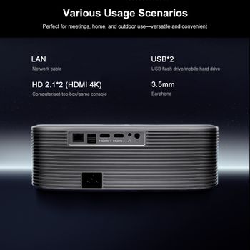 Proyector Everycom HQ11W 3600 ANSI Android 15 Full HD 1080P Decodificación 4K 15dB Ultra Bajo Ruido para Cine en Casa