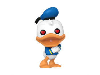 Figura Funko Pop! - Disney 90th Anniversary: Pato Donald con ojos de corazón, Vinilo, Aproximadamente 9 cm