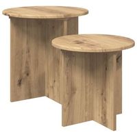 conjunto de mesas auxiliares 2 uds roble artisan o 45 x 45 cm vidaxl