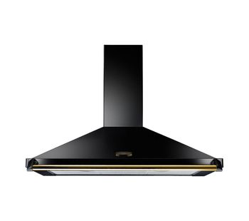 RANGEMASTER Classic CLAHDC90BB/ Chimney Cooker Hood - Black & Brass, Black