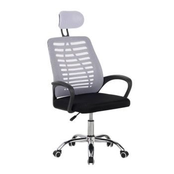 Silla de Oficina Kontor Regulable en Altura Reclinable con Reposabrazos y 5 Ruedas Negra/Gris
