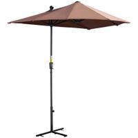 outsunny parasol de terraza 200x190x240 cm con manivela poste de acero y base cruzada anti-uv para terraza balcon cafe