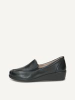 caprice slipper black made of leather with wedge heel size 36