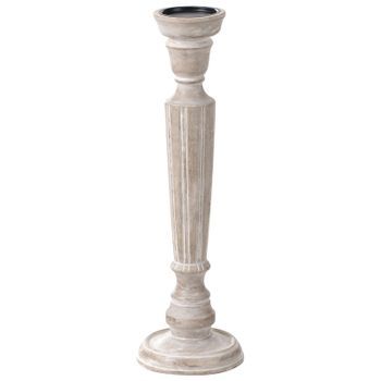 Candelero Antiguo De Madera De Mango Marrón Claro Mallawi