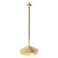 lampara de mesa led inalambrica recargable y regulable pina pro gold leaf color azafran