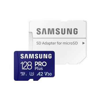 Samsung PRO Plus MicroSDXC 128GB UHS-I U3 A2 V30 Clase 10 con Adaptador SD