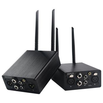 Measy AU680A Transmisor y receptor de audio inalámbrico UHF 5 en 1 XLR/6,35 mm/RCA/3,5 mm 100 m Latencia ultrabaja Sopor