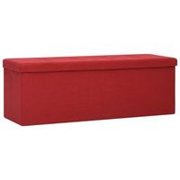 banco de almacenamiento plegable lino sintetico rojo vino tinto vidaxl