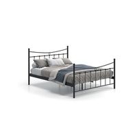 cama de matrimonio de metal negro 160x200 sencha estilo contemporaneo