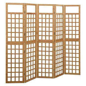Biombo/enrejado De 5 Paneles Madera Maciza Abeto 201,5x180 Cm Vidaxl
