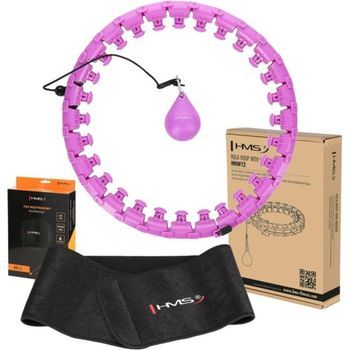 Hhw12 Violet Hula Hoop Conjunto Con Lugs Y Peso Hms + Br163 Cinturón Negro De Talla Grande