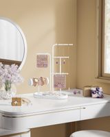 soporte para joyas con 4 varillas de metal blanco