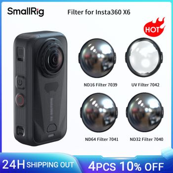Filtro ND16 / Filtro ND32 / Filtro ND64 de SmallRig para Insta360 X6, fabricado con vidrio óptico que reduce la cantidad de luz que entra en el objetivo, ofreciendo protección total.