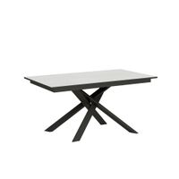 mesa extensible 90x160220 cm efecto madera fresno blancogris hierro