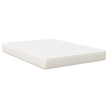 Cama Matrimonial | Cama Para Adulto | Colchón De Cama Con Colchón Crema 140 X 190 Cm Tela