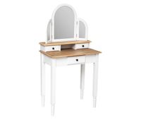tocador de dormitorio solen 3 espejos 3c blanco y roble 67 cm