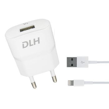 Cargador DLH DY-AU1872 Interior USB 1A 1 m Blanco para iPhone